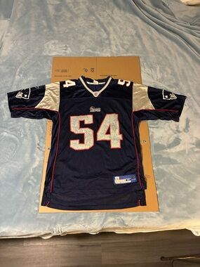 Reebok NFL New England Patriots Tedy Bruschi #54 Jersey Size M Blue Football VTG